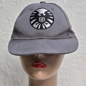 Captain Marvel Carol Danvers Shield Grey Baseball Hat Adjustable One Size